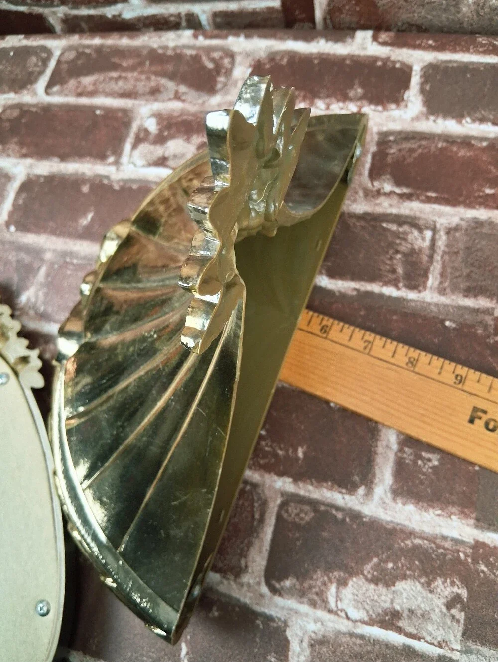 Vintage Shelf & Mirror Burwood 90s Hollywood Regency Shiny Gold Lightweight